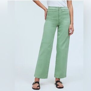 Madewell | Emmett wide leg crop pants Women’s size 25 Pistachio green Stretch